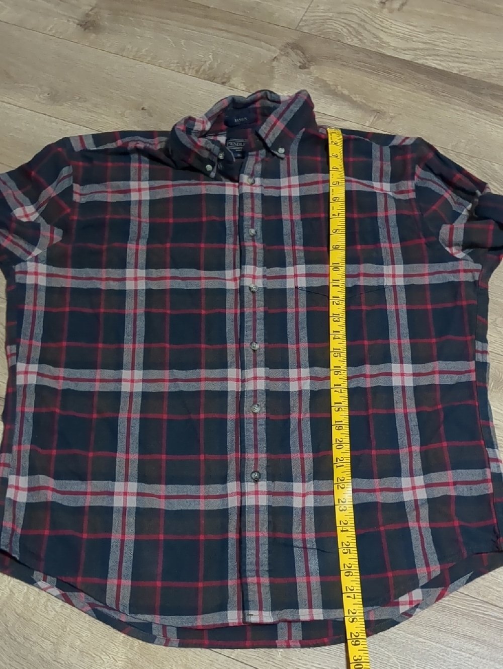 Pendleton Mason Flannel Cotton Long Sleeve Classic Shirt Mens Red Plaid Size L - Picture 5 of 8